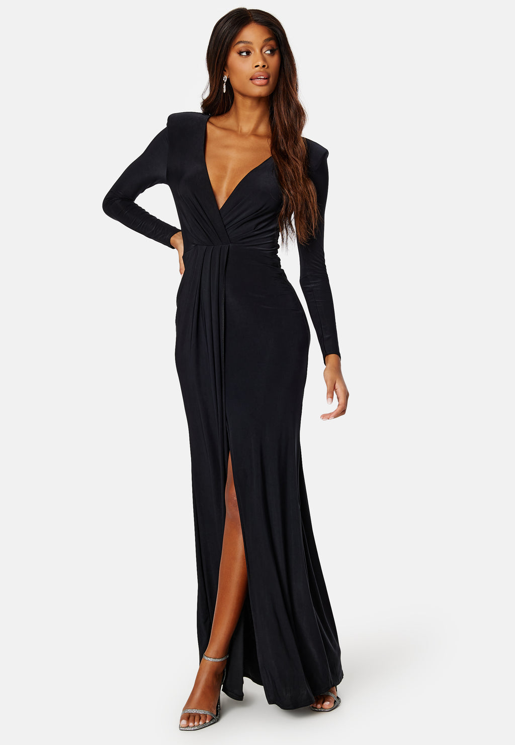 goddiva long sleeve maxi dress Goddiva – Long Sleeve Maxi Dress – campaign-outlet – Black