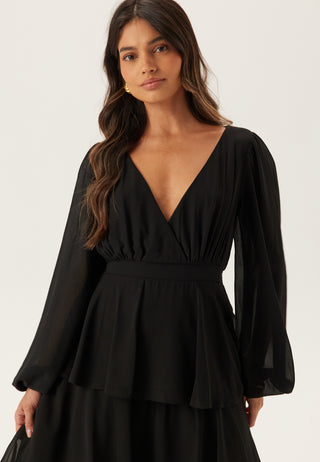 Long Sleeve Tiered Maxi Dress