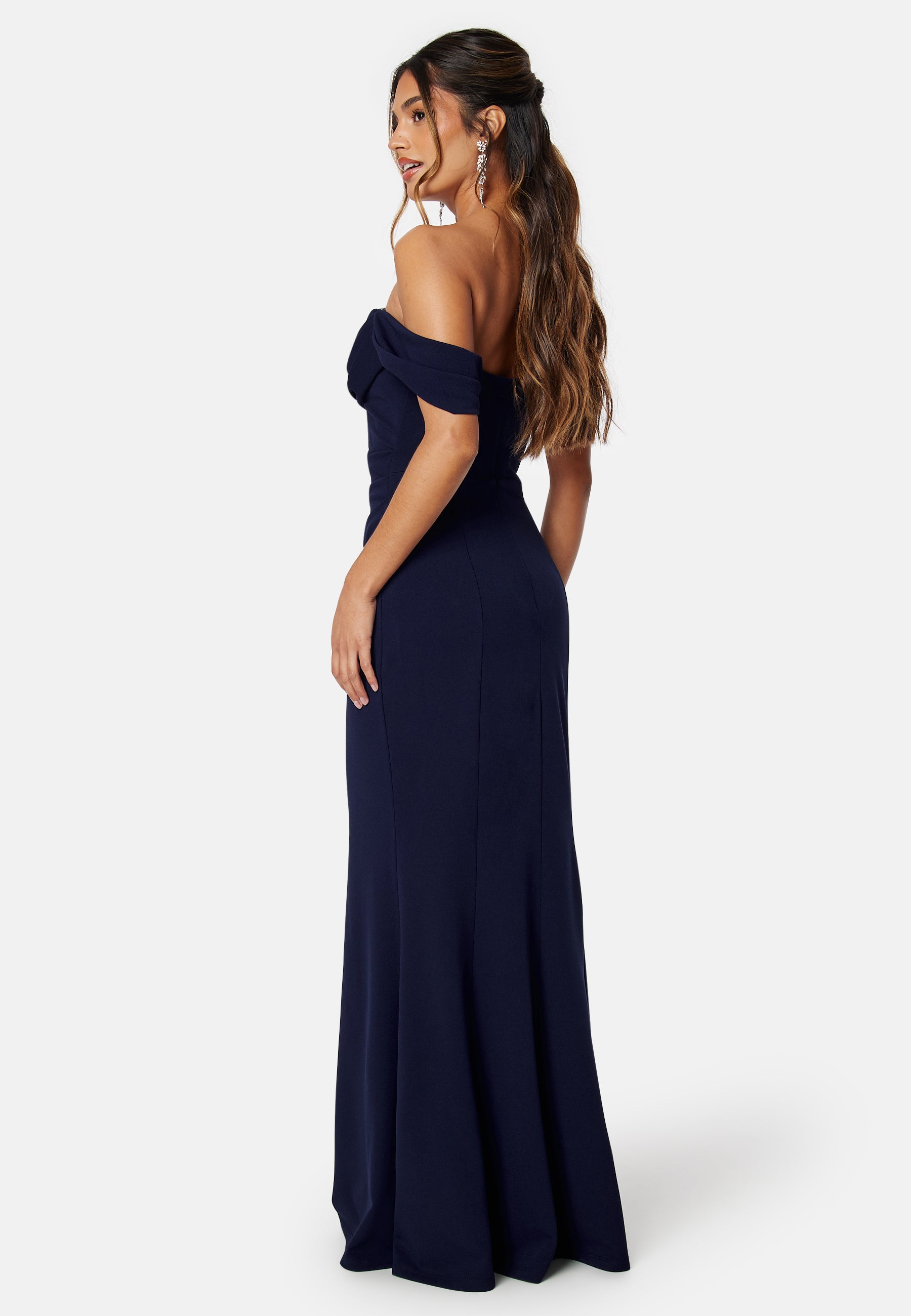 Goddiva Off Shoulder Maxi Dress Blue Blue Goddiva Off Shoulder Maxi Dress Blue Blue