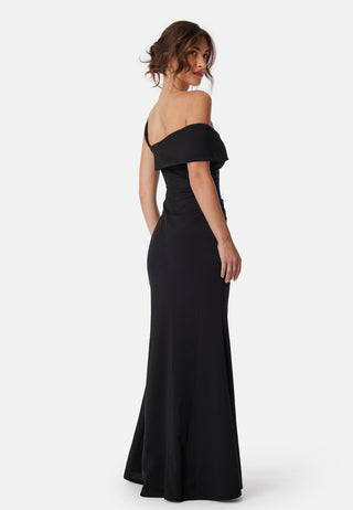 One Shoulder Bardot Pleat Maxi