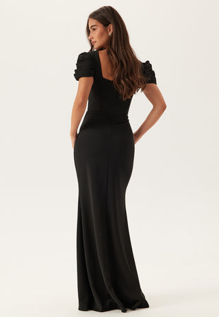 Pleated Sleeve Maxi Dress
