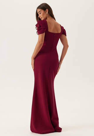 Pleated Sleeve Maxi Dress