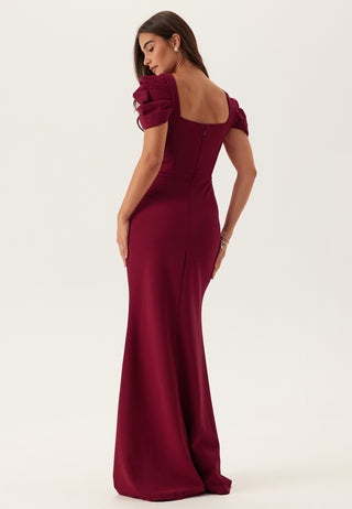 Pleated Sleeve Maxi Dress