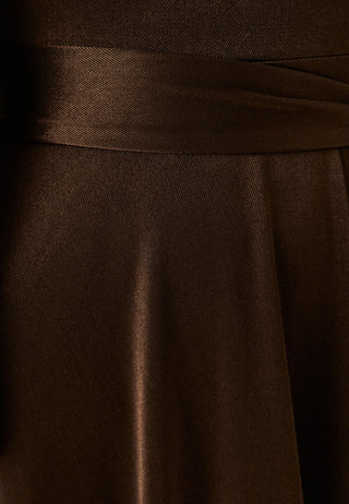 Satin Volume Sleeve Maxi Dress