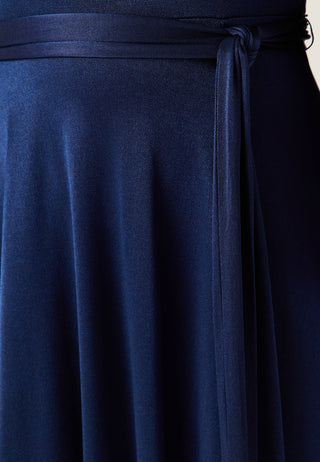 Satin Volume Sleeve Maxi Dress