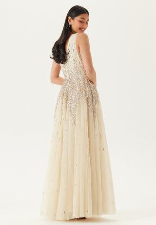 Sequin Sunray Sleeveless Maxi Dress