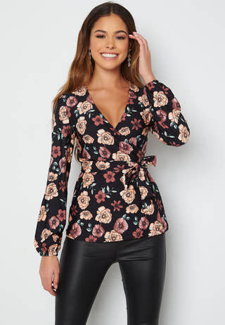 Alba puff sleeve wrap top