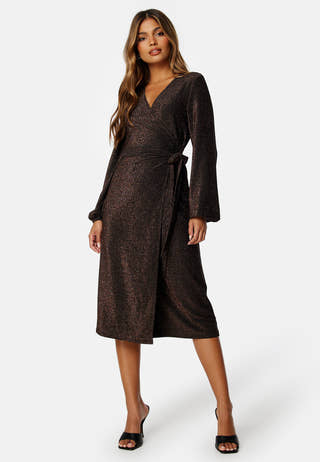 Sparkling Midi Wrap Dress