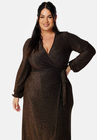 Sparkling Midi Wrap Dress