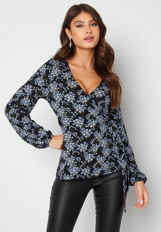 Amanda puff sleeve wrap top
