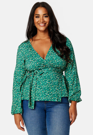 Amanda puff sleeve wrap top