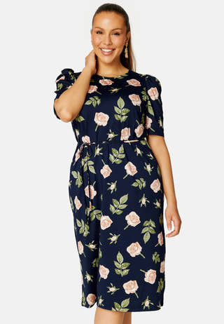 Blenda puff sleeve midi dress