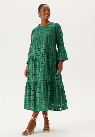 Broderie Anglaise Round Neck Dress