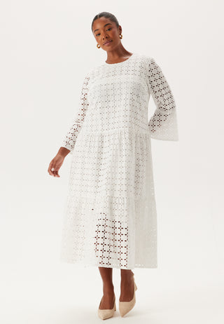 Broderie Anglaise Round Neck Dress