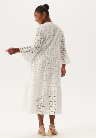 Broderie Anglaise Round Neck Dress