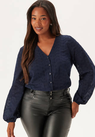 Broderie Anglaise V-Neck Blouse