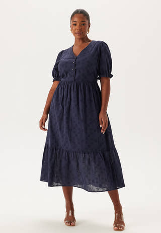 Broderie Anglaise V-Neck Dress