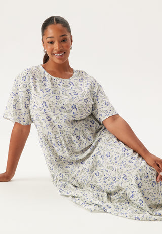 Butterfly Sleeve Viscose Midi Dress