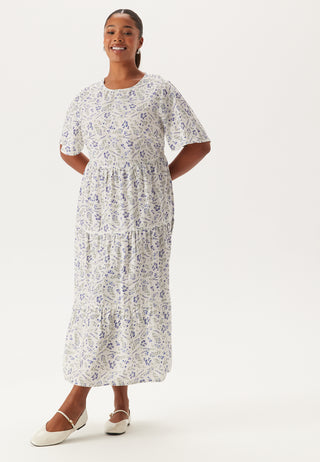 Butterfly Sleeve Viscose Midi Dress