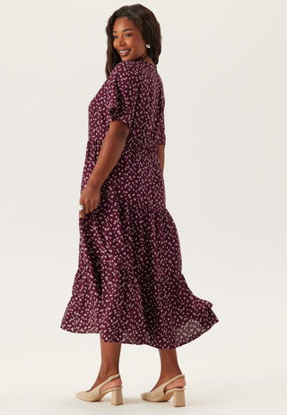 Butterfly Sleeve Viscose Midi Dress