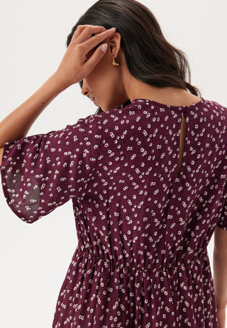 Butterfly Sleeve Viscose Midi Dress