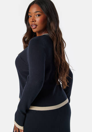 Contrast Knitted Cardigan