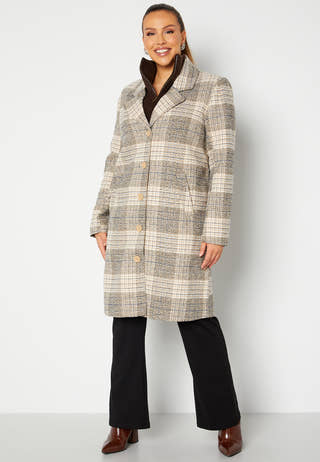 Corinne checked coat