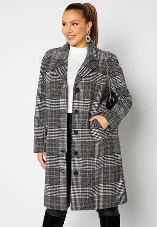 Corinne checked coat