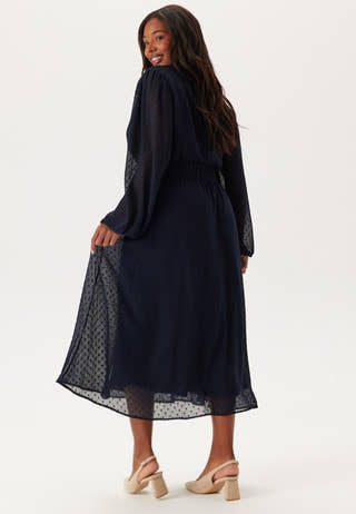 Dobby Dot Smock Midi Dress