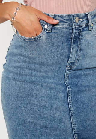 Elina midi denim skirt