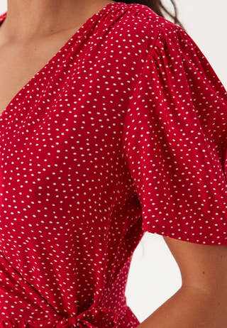 Evie Puff Sleeve Midi Wrap Dress