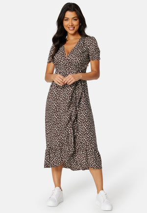 Evie puff sleeve wrap dress