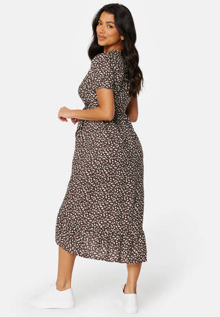 Evie puff sleeve wrap dress