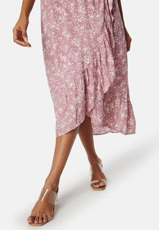 Evie Puff Sleeve Midi Wrap Dress