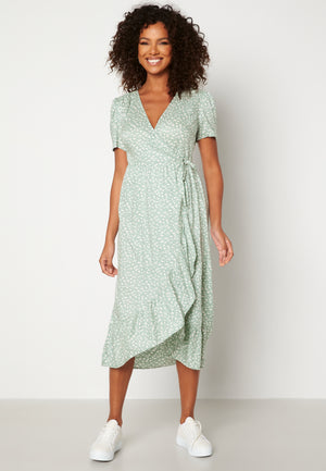 Evie puff sleeve wrap dress