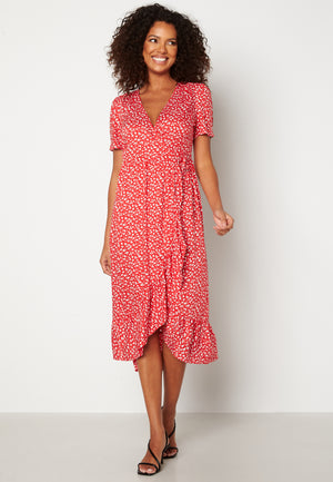 Evie puff sleeve wrap dress