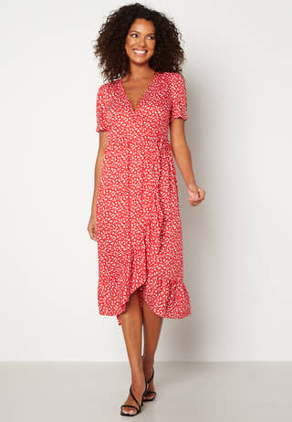 Evie puff sleeve wrap dress