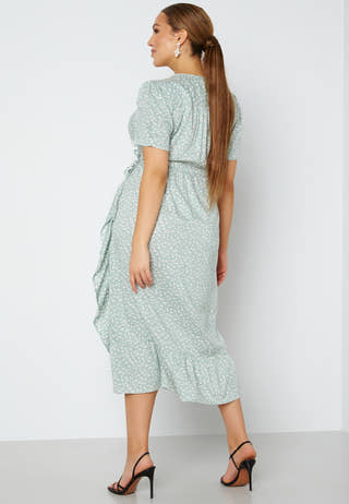 Evie puff sleeve wrap dress