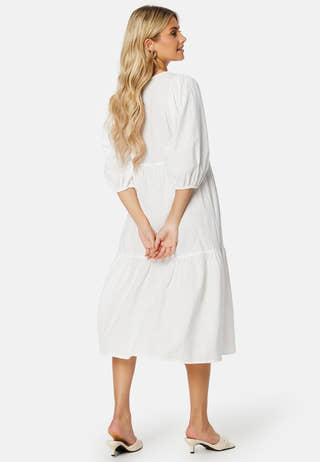 Balloon Sleeve Cotton Dress