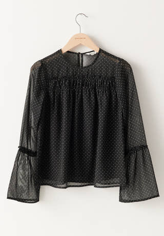 Flounce Sleeve Blouse