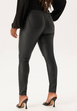 High Waist Push-Up Coated Treggings