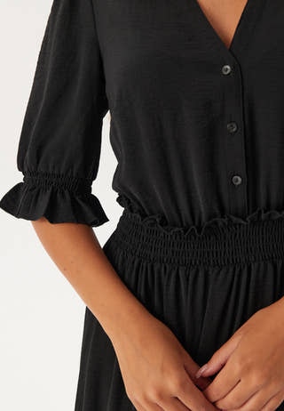 Frill Neck Tiered Maxi Dress