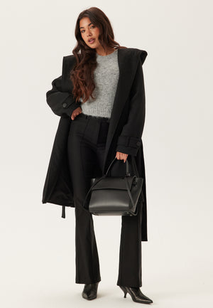 Hooded Wool Mix Coat