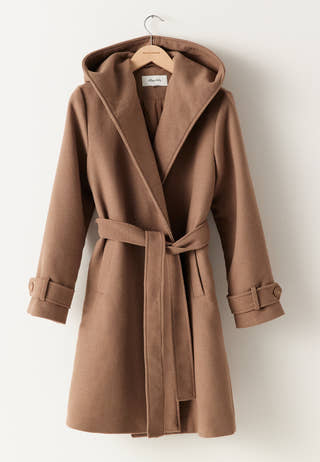 Hooded Wool Mix Coat