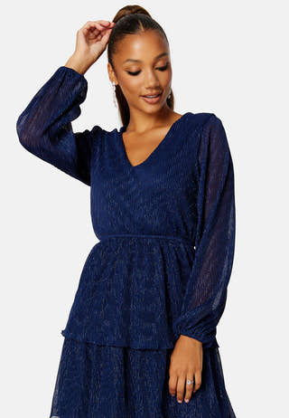 Jassie Pleated Sparkling Dress