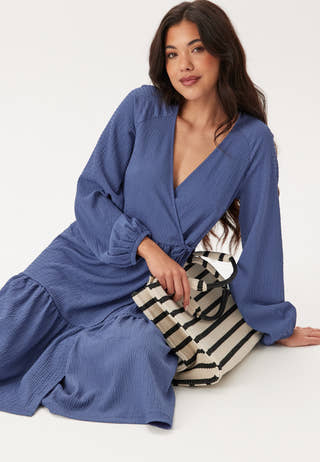 Jersey Structure Wrap Dress