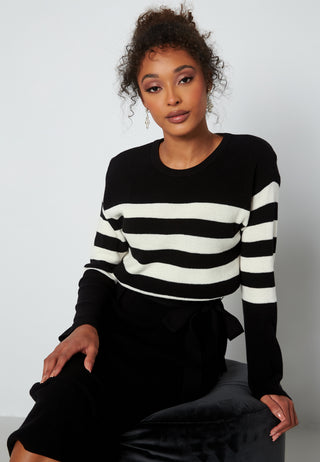 Striped O-neck  Knitted Dress