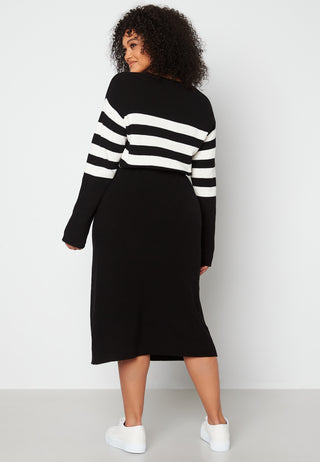 Striped O-neck  Knitted Dress
