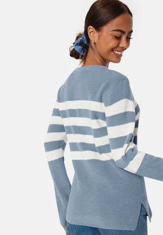 Striped O-neck  Knitted Sweater