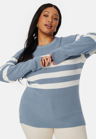 Striped O-neck  Knitted Sweater